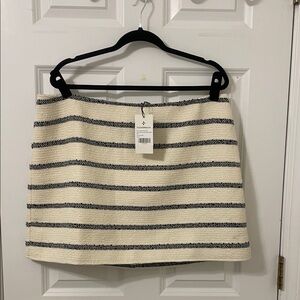 Tuckernuck Navy and Cream Meg Tweed Striped Mini Skirt XXL NWT
